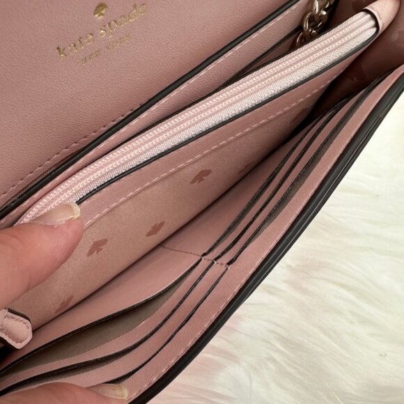 NWOT Kate Spade Gemma in Deep Hibiscus Smooth Leather Wallet on a Chain - Picture 14 of 15